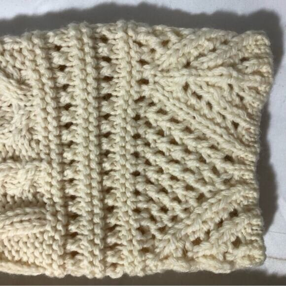 Irish Store womens XL merino wool fisherman cable knit sweater open knit detail - Picture 6 of 11